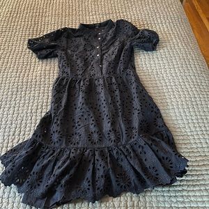 J Crew Navy Eyelet Dress - Size 2